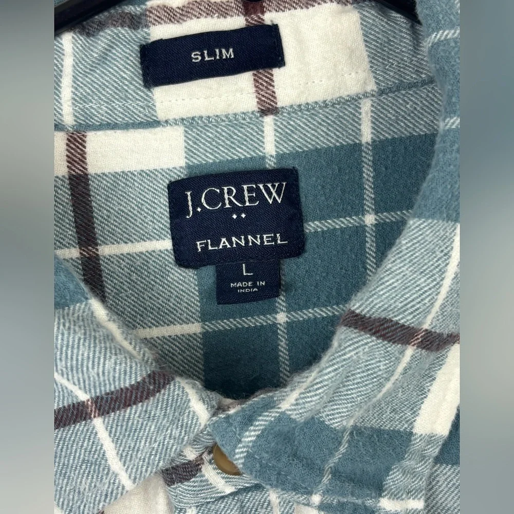 J Crew Mercantile Slim Fit Men’s Flannel Shirt Casual Fall Size Large Plaid